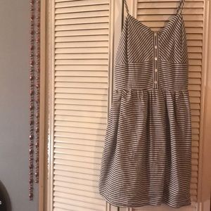 Blue and white striped dress